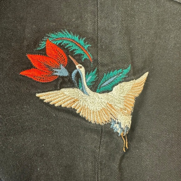 Sandro Embroidered Jeans Paris Vegas Rose Straight leg EU size 34 waist 24in EUC - Picture 7 of 13